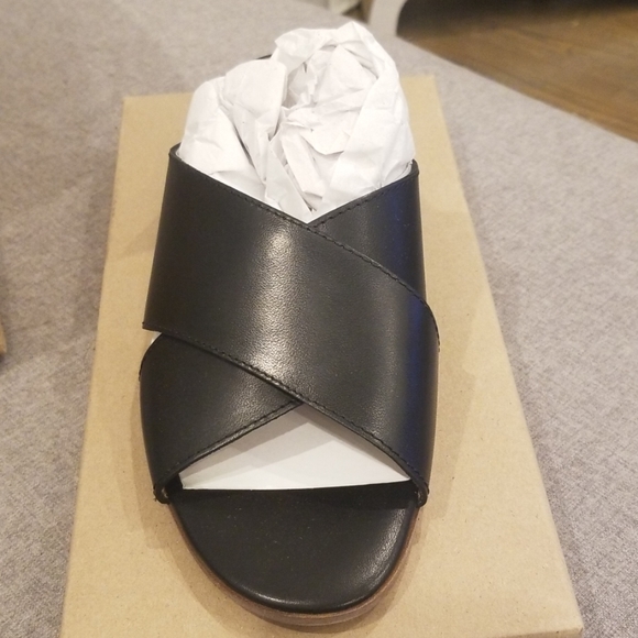 NEW Madewell Black Leather Sandals - Picture 4 of 6
